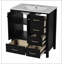 Ensemble de meuble-lavabo 30 po avec lavabo en céramique, armoire de rangement en bois massif, ensemble de meuble-lavabo autoportant avec 4 tiroirs et portes à fermeture douce, noir