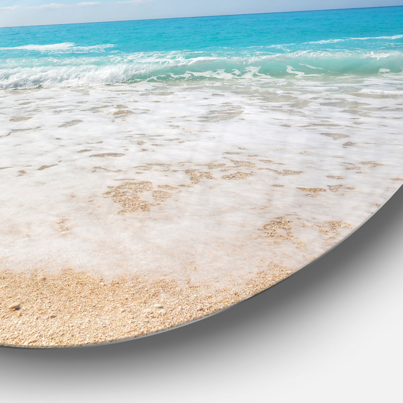 «Permit White Waves Kissing Beach Sand», photographie, H 11 po x l 11 po x P 1 po, Métal métal