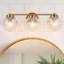 Luminaire de salle de bain Hampson à intensité variable en verre craquelé doré de 21,7 po certifié ETL-1677781456