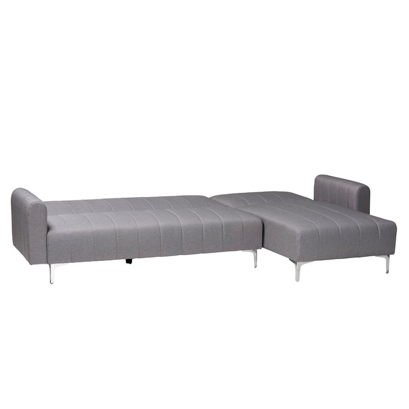 Canapé et méridienne rembourrés Aadyan, Mélange de polyester gris / polyuréthane