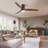 52 Inch Flush Mount Ceiling Fan With LED Light And Remote Control Solid Wood Blades