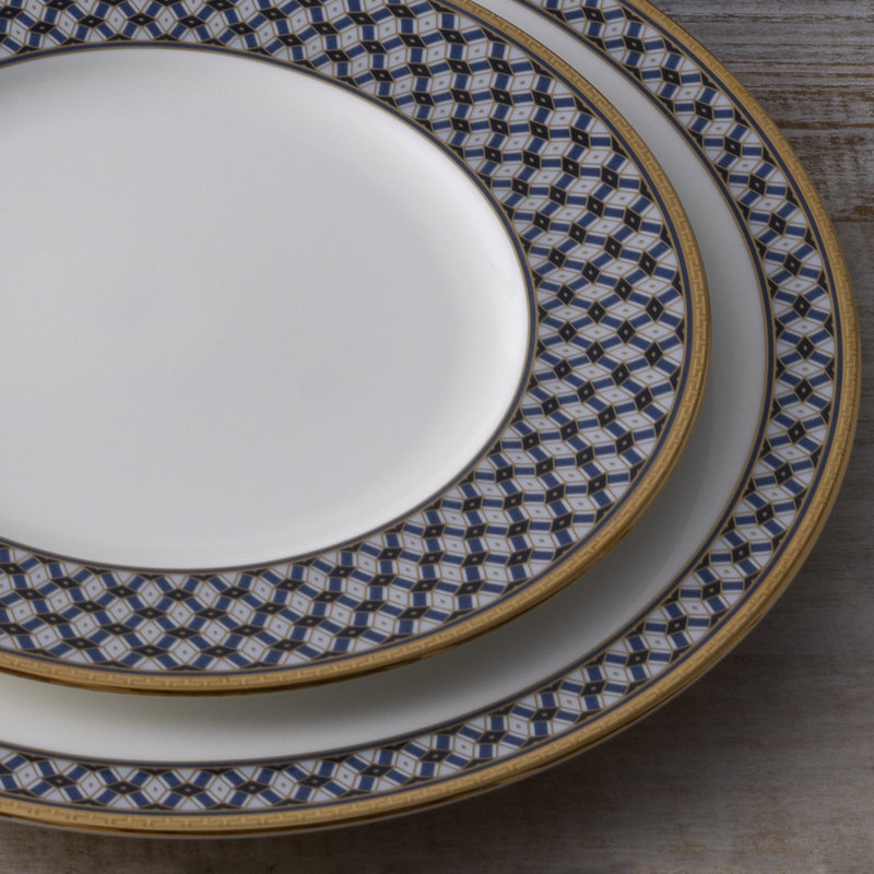 Blueshire Gold Trim 5-Piece Porcelain Place Setting