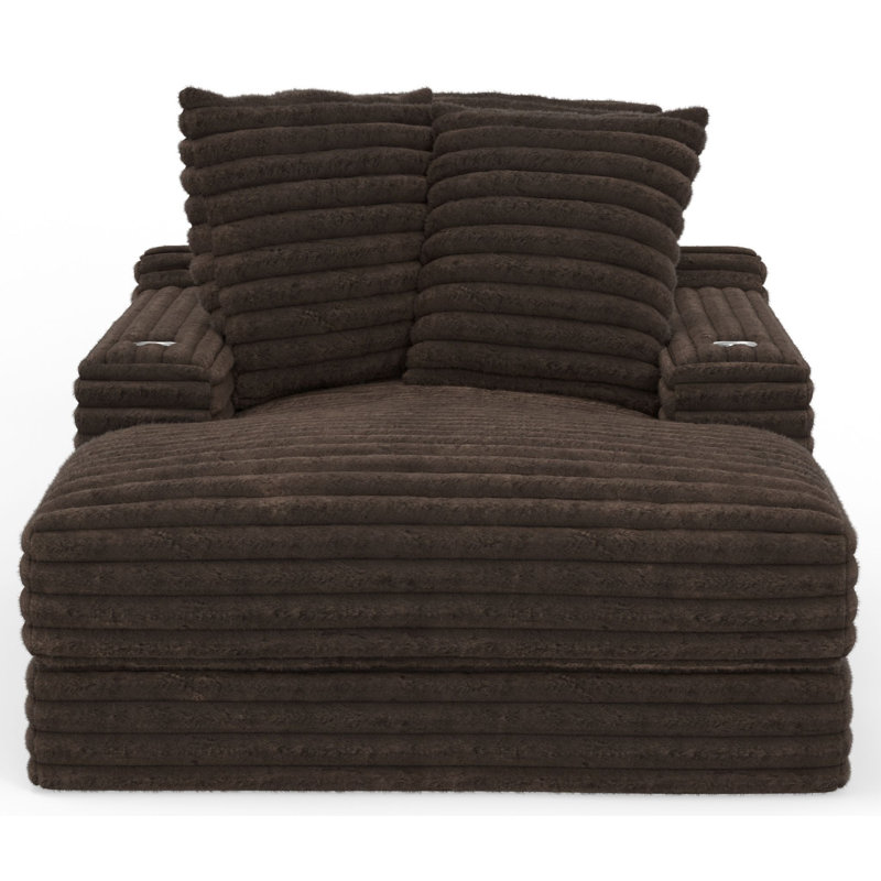 Chaise rembourrée Alcoa, Polyester brun