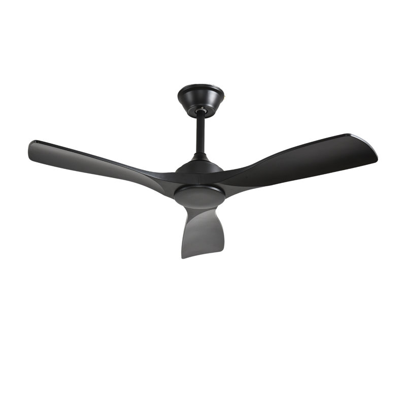 Ventilateur de plafond 42 po moderne noir avec télécommande (sans lumière), Noir, 42 po de largeur, Noir