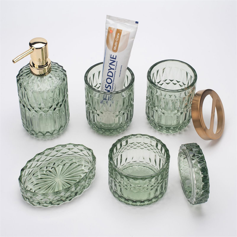 Bibby Bathroom Accessory Set, Green