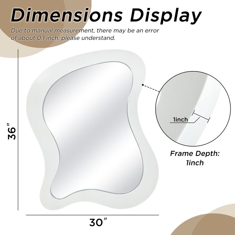 Wood Wall Mirror(set Of 2), 36" H x 30" W, White