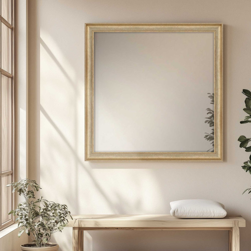 Miroir Eleganza, Argent doré, 41,5 po x 41,5 po