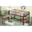 Lit mezzanine simple en métal avec bureau et tablettes-431930240