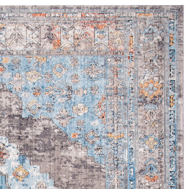 Rowe Handmade Ivory/Blue Rug, Rectangle 8' x 10'