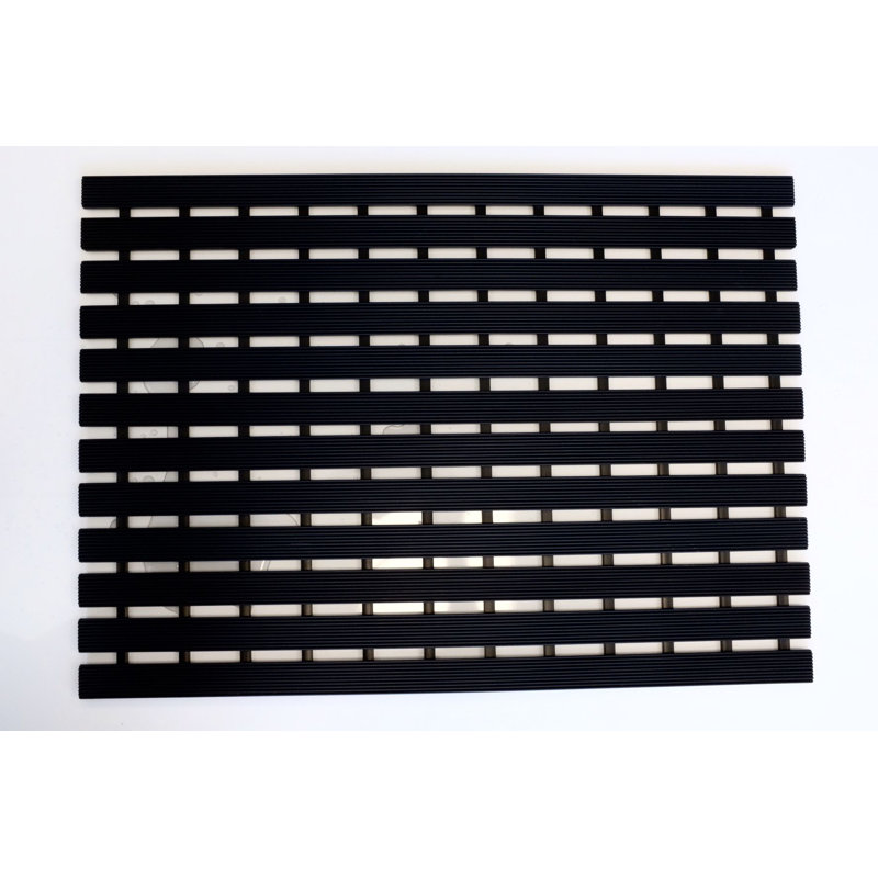 Non-Slip Slatted Shower Mat, Black