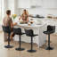 Barabo Swivel Upholstered Adjustable Height Counter Stool with Metal Frame-640281125
