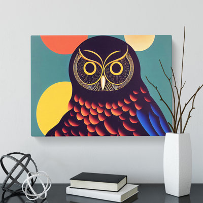 Owl Art Retro Vol.4 Abstract - Wrapped Canvas
