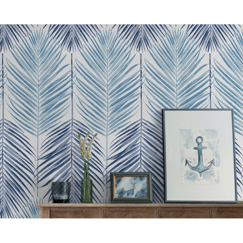 Rouleau de papier peint L 18 pi x l 20,5 po Wyndham, L 18 po x l 20,5 po, Bleu lagune