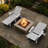 Outdoor Wood Texture Pool Reclining Lounge Chaise  With Wheels & Cup Holder (Set of 2)-1081756954
