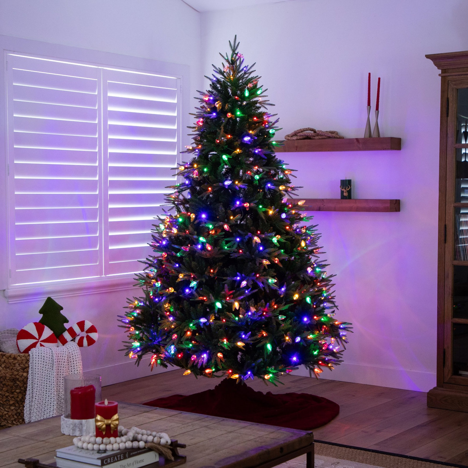 Pre-Lit Pine Christmas Tree, 8ft