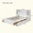 Wooden Storage Bed With Tall Extended Bookcase Headboard, 6 Drawers And Charging Station For Teens Adults, No Box Spring Needed-963328825