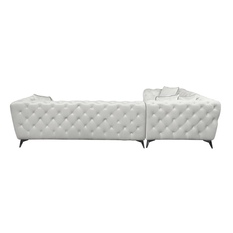 Canapé modulaire en tissu beige avec 4 coussins Atronia
