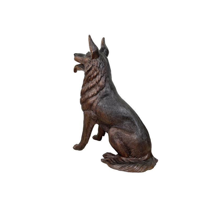 Dog German Shepherd Bronze Garden Statue