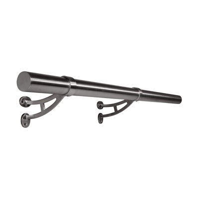 Outwater 2" Diameter X 2 Feet Long Stainless Steel Bar Mount Foot Rail Kit – Satin Chrome Finish