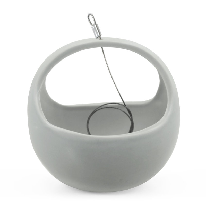 Pot à fleurs suspendu en céramique Farringdon, Gris clair