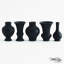 5 Piece Mini Chinoise Vase Set-Matte Black-64404921