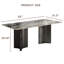 63" Modern Retangular Dining Table Set With 4 Faux Leather Dining Chairs,