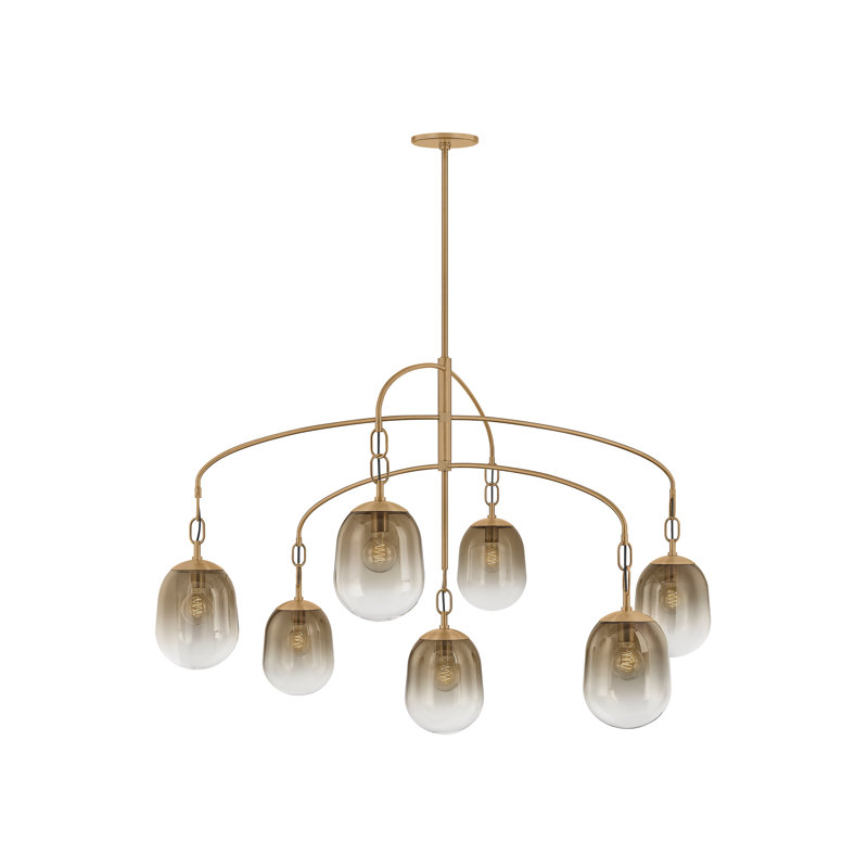 Lustre large en laiton patiné Troy Lighting, H 34,75 po x l 42 po x P 42 po, 7 lumières