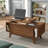 Denicka Mid-Century Modern Coffee Table with Storage,Lift Top Coffee Table with Slatted Sliding Door for Living Room,Walnut