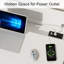 Bureau de charge 40 po avec 2 prises et 2 ports USB - Bureau d'ordinateur / meuble-lavabo à 2 tiroirs pour bureau ou chambre à coucher