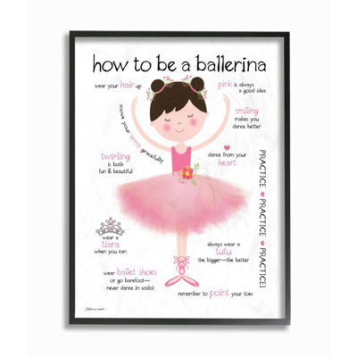 Siciliano How to Be a Ballerina Diagram Kids Wall Décor