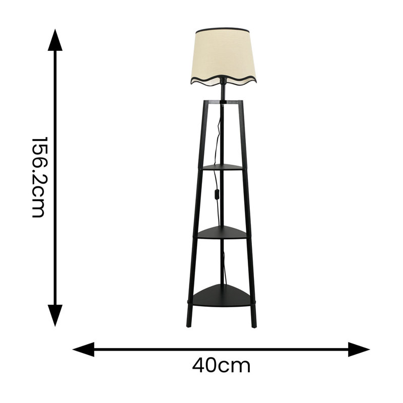Cotopaxi 156.2cm Traditional Floor Lamp, Natural/Black