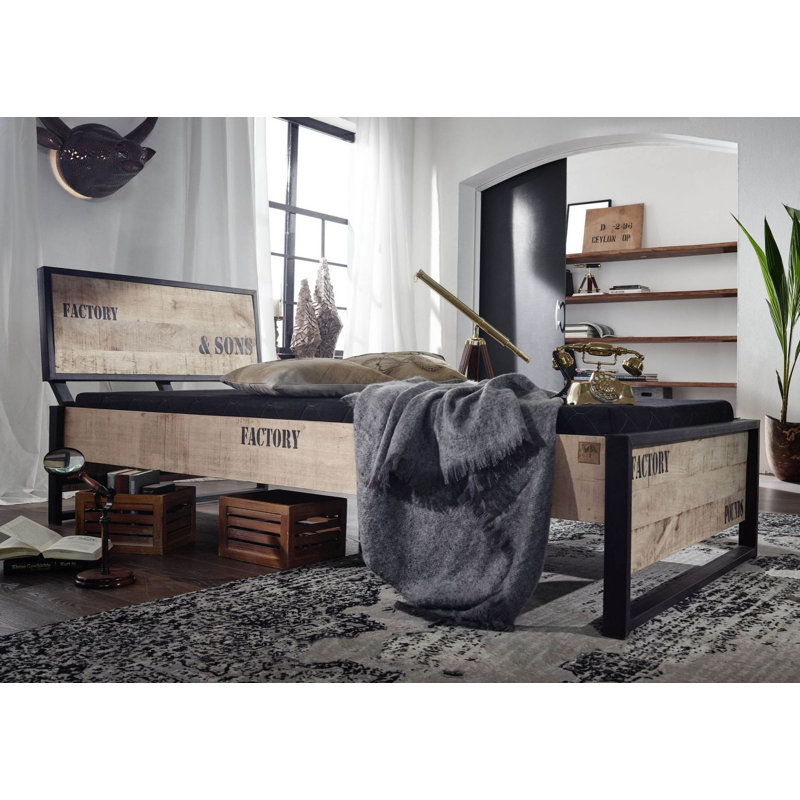 Factory Solid Wood Bed, 140 x 200 cm