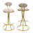Round Velvet Bar Stools with S-shaped Stripe Design, Set of 2, Modern Upholstered Counter Chairs for Dining and Kitchen-1950949943