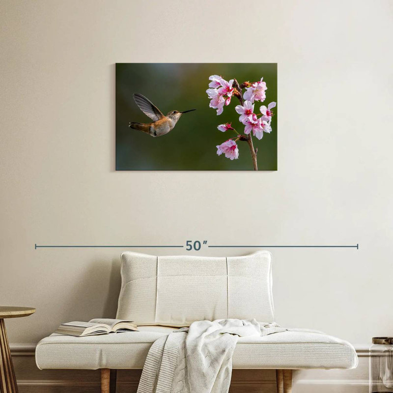 Colibri fleur de cerisier Brampt, H 20 po x l 30 po
