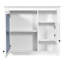 Armoire de salle de bain 32 "avec miroir - fixation murale blanche et 3 tablettes réglables