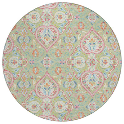 Machine Washable Indoor/Outdoor Husby ACN2207 Bohemian Rug