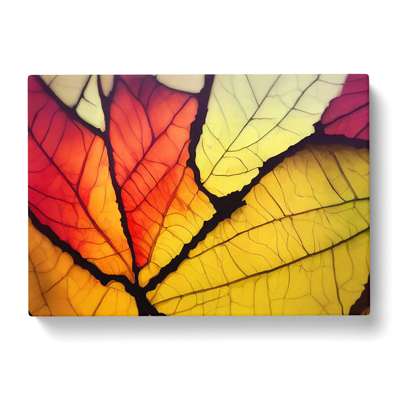 Flashy Leaf - Wrapped Canvas, 50cm H x 76cm W x 3cm D