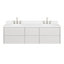   Ensemble de meuble-lavabo mural ovale double 72 po avec comptoir à quartz blanc de Carrare, Ensuko-1754757224-1754757222