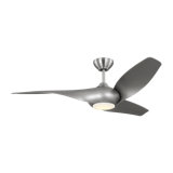 Visual Comfort Fan Topan Smart 52 LED Indoor Ceiling Fan with Threaded Downrod, Silver ABS blades and Handheld Remote