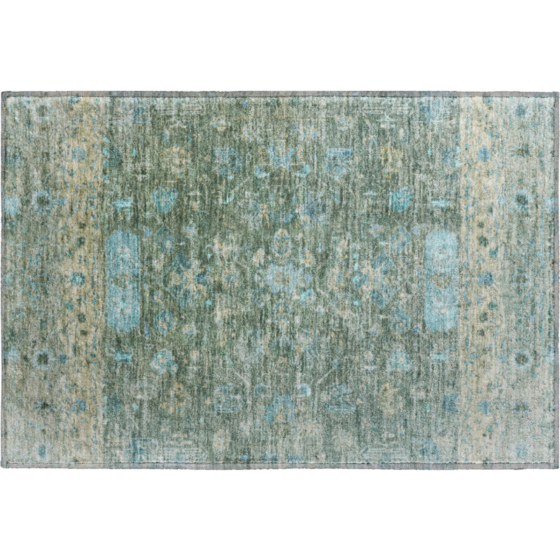 Premium Machine Washable Mayfield AMF2323 Global Rug, 2'6" x 3'10", Sage