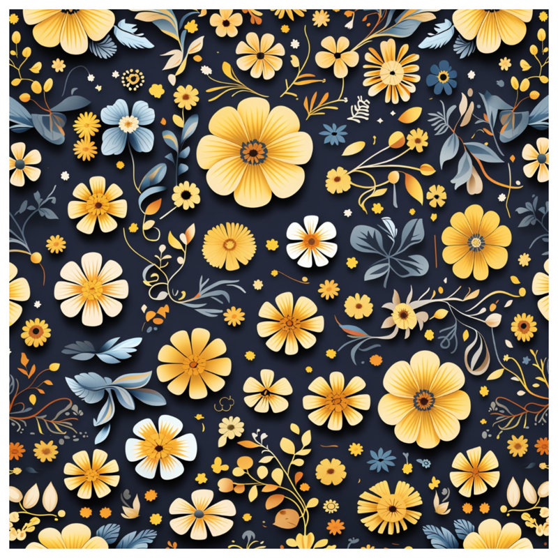 Couvre-lit matelassé à motif floral jaune toutes tailles, Très grand lit