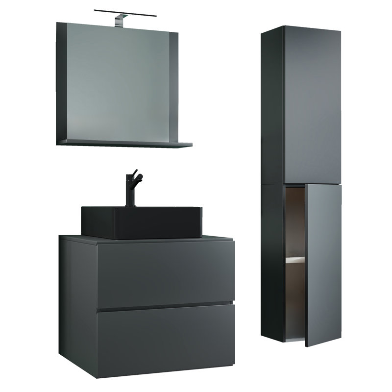 Andzelika Bathroom Furniture Suite, Black
