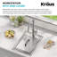 Évier de cuisine à simple cuve en acier inoxydable de calibre 16 T-316 KRAUS Kore-128980621