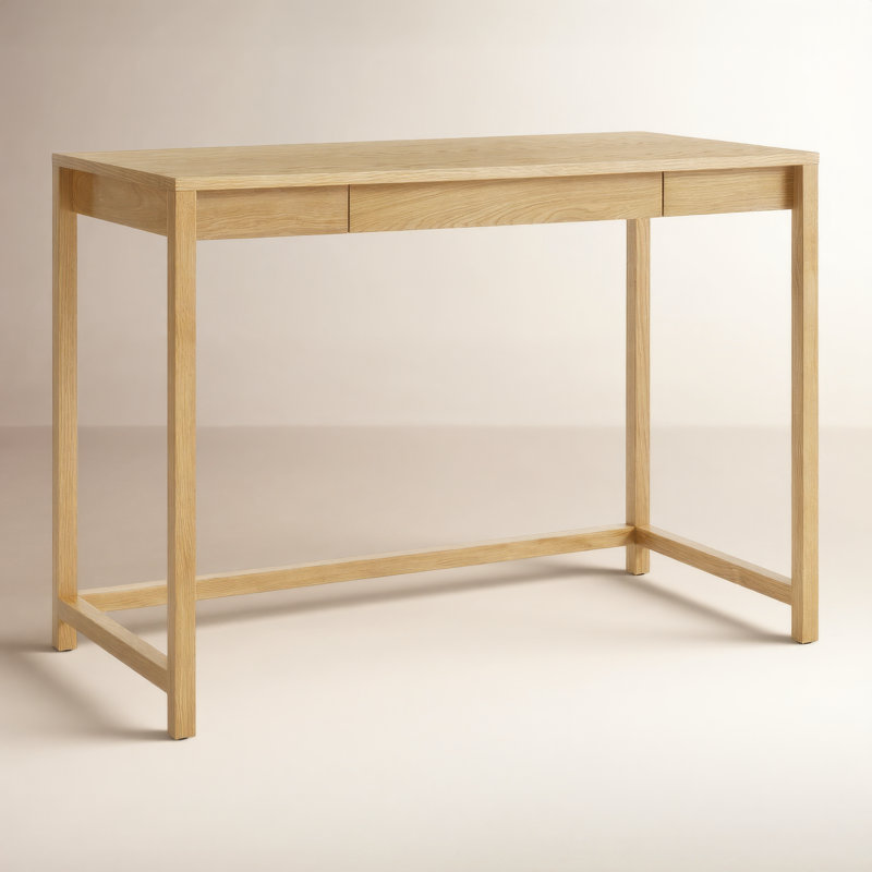 Open Plan Writing Desk, White Oak, 30" H x 42" W x 20" D