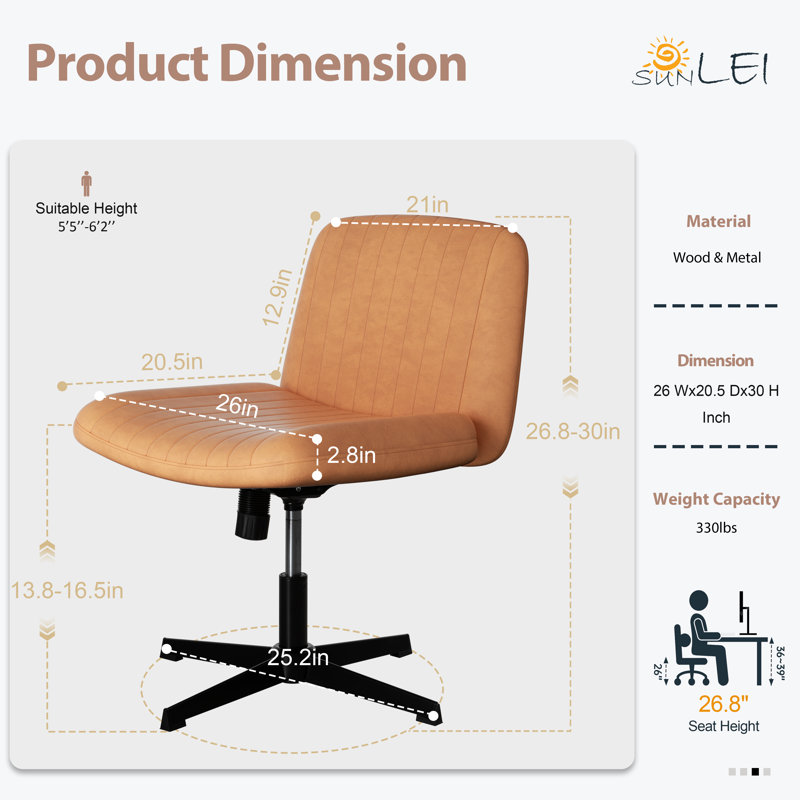 Chaise de bureau Beaussicot, Orange
