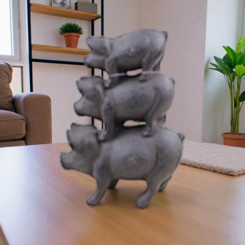 Cast Iron Pig Door Stop Antique Style Hand Finished Heavy Duty Decorative Door Holder for Home Office Use