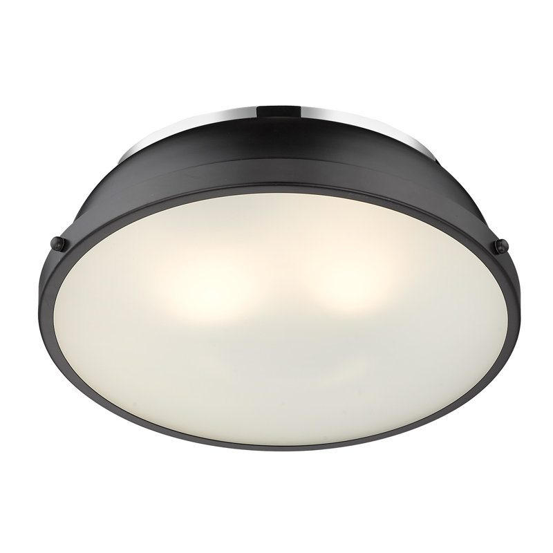 Plafonnier encastré 2 lumières Calico, Noir mat, Chrome