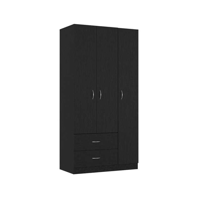 Armoire trois portes Clark, noir