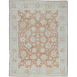 Smynra Wool Oriental Area Rug in Light Brown/Ivory