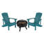 Foyer étoile et lune avec housse en filet et 2 chaises Adirondack en résine de polyester-529291043